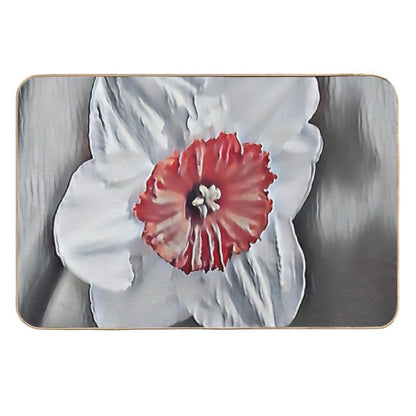 7 Ways This Red-Centered White Daffodil Flower Art Brightens Any Space  Easy Maintenance Bath Mat