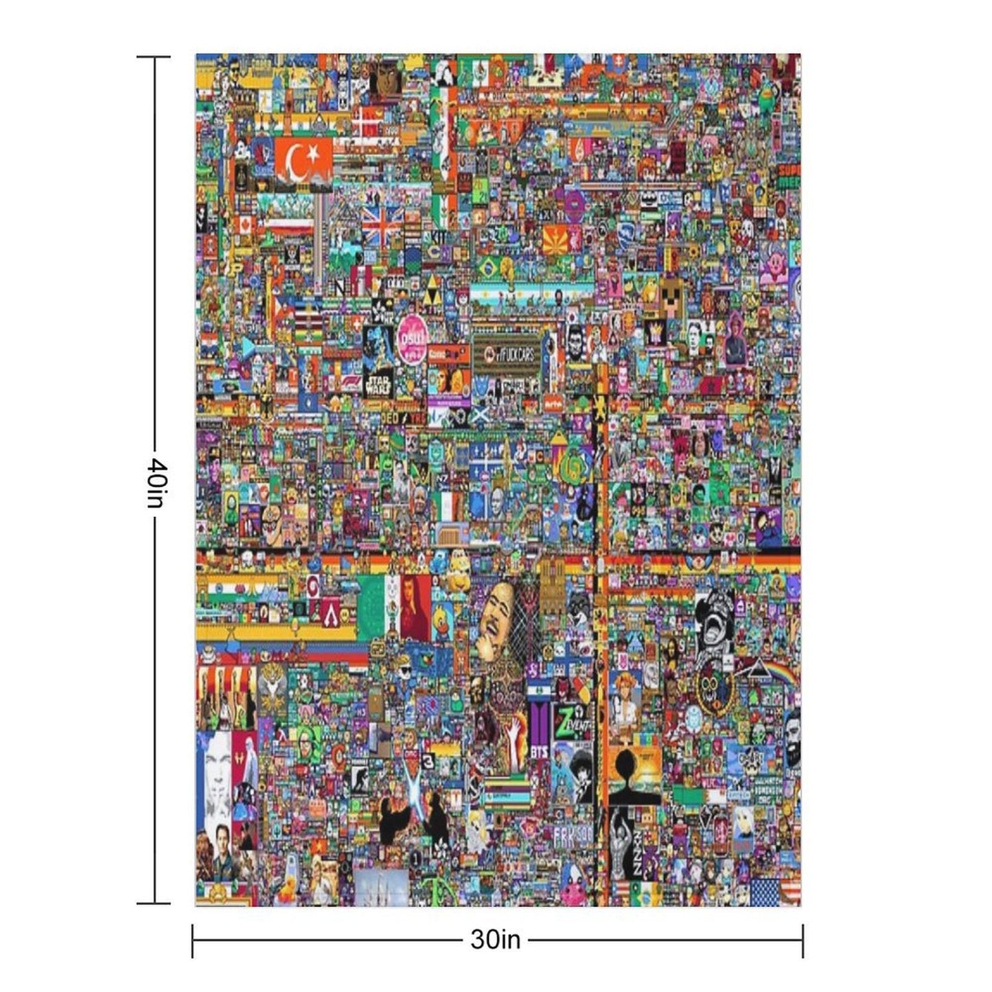 HQ R Place 2022 Atlas Final Image Versatility Throw Blanket