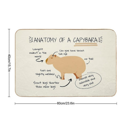 Anatomy of A Capybara  Easy Maintenance Bath Mat