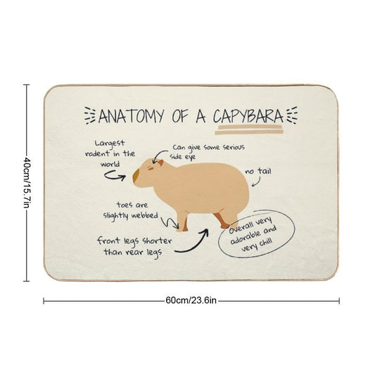 Anatomy of A Capybara  Easy Maintenance Bath Mat