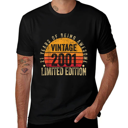 21 Year Old Gifts Vintage 2001 Limited Edition 21st Birthday  High-quality Stitching T-Shirt