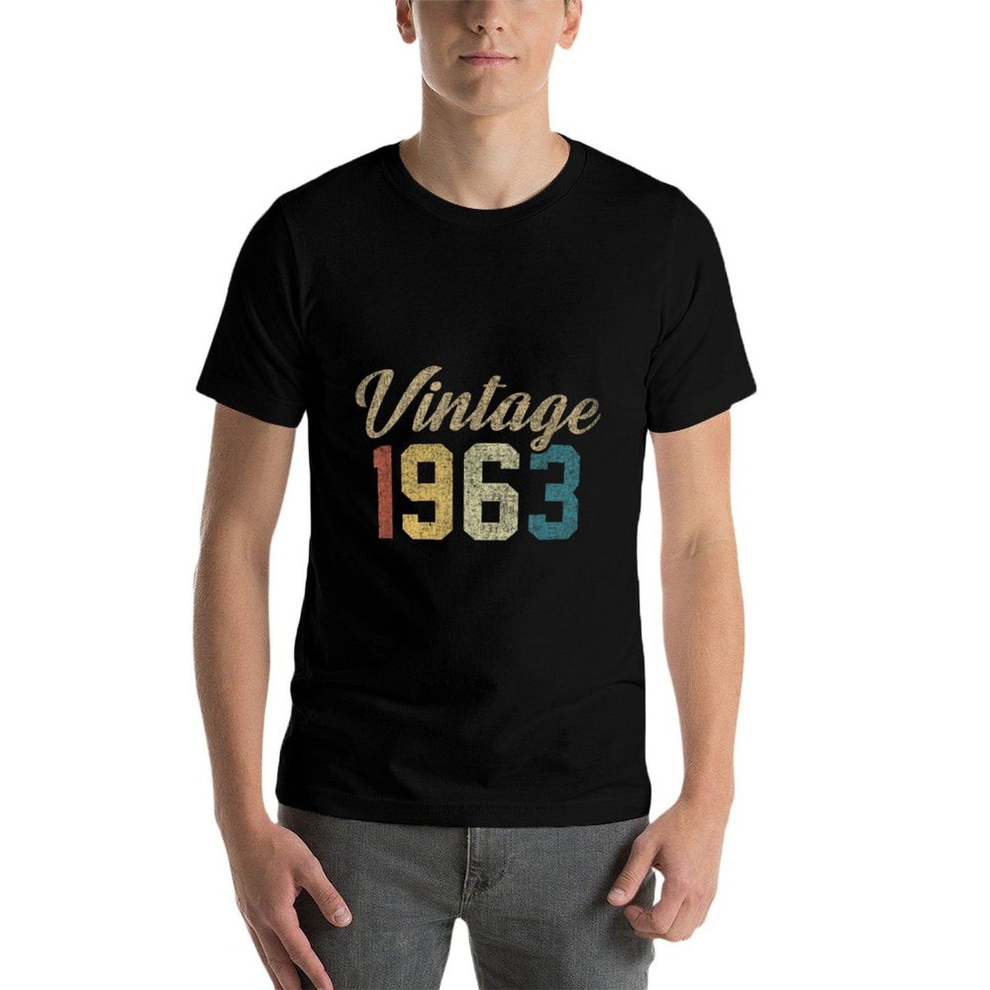 1963 60th Birthday - Happy 60th Birthday Vintage  Ribbed Collar T-Shirt