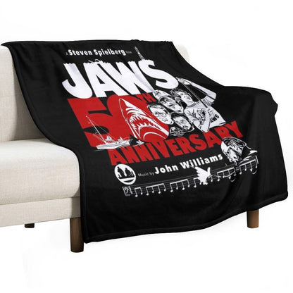 Happy 50th to That Great White Shark Movie-1 (BEWARE OF IMMITATIONS ) Easy Care Throw Blanket