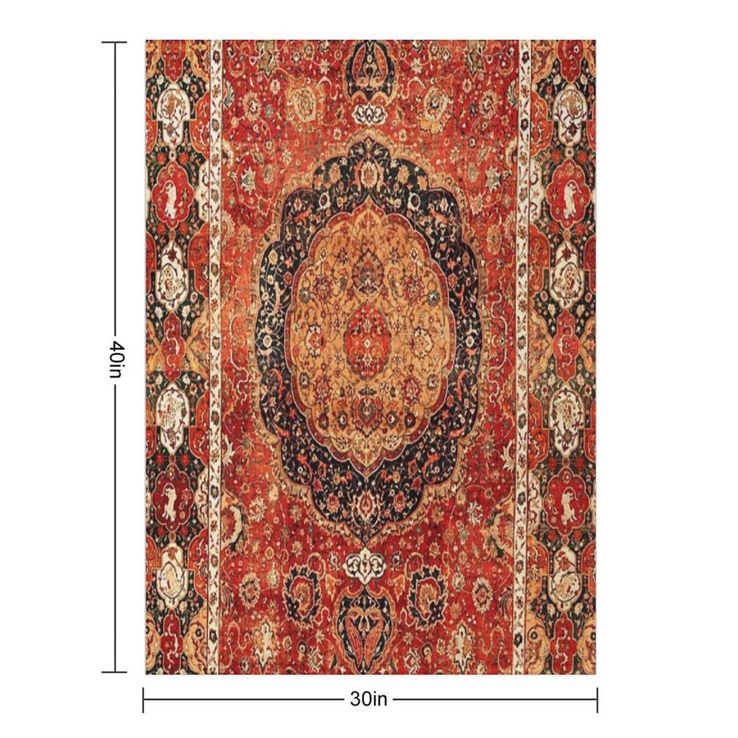Seley Antique Persian Rug Print Compact Throw Blanket