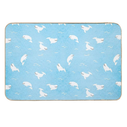 Beluga Whale  Dirt-Trapping Bath Mat