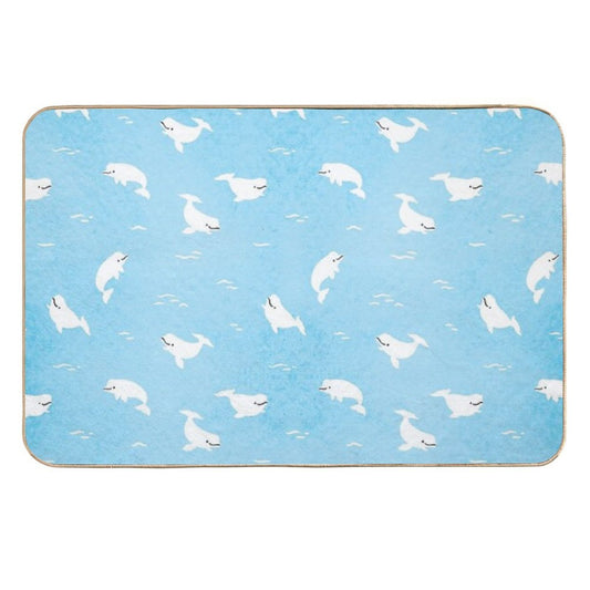 Beluga Whale  Dirt-Trapping Bath Mat