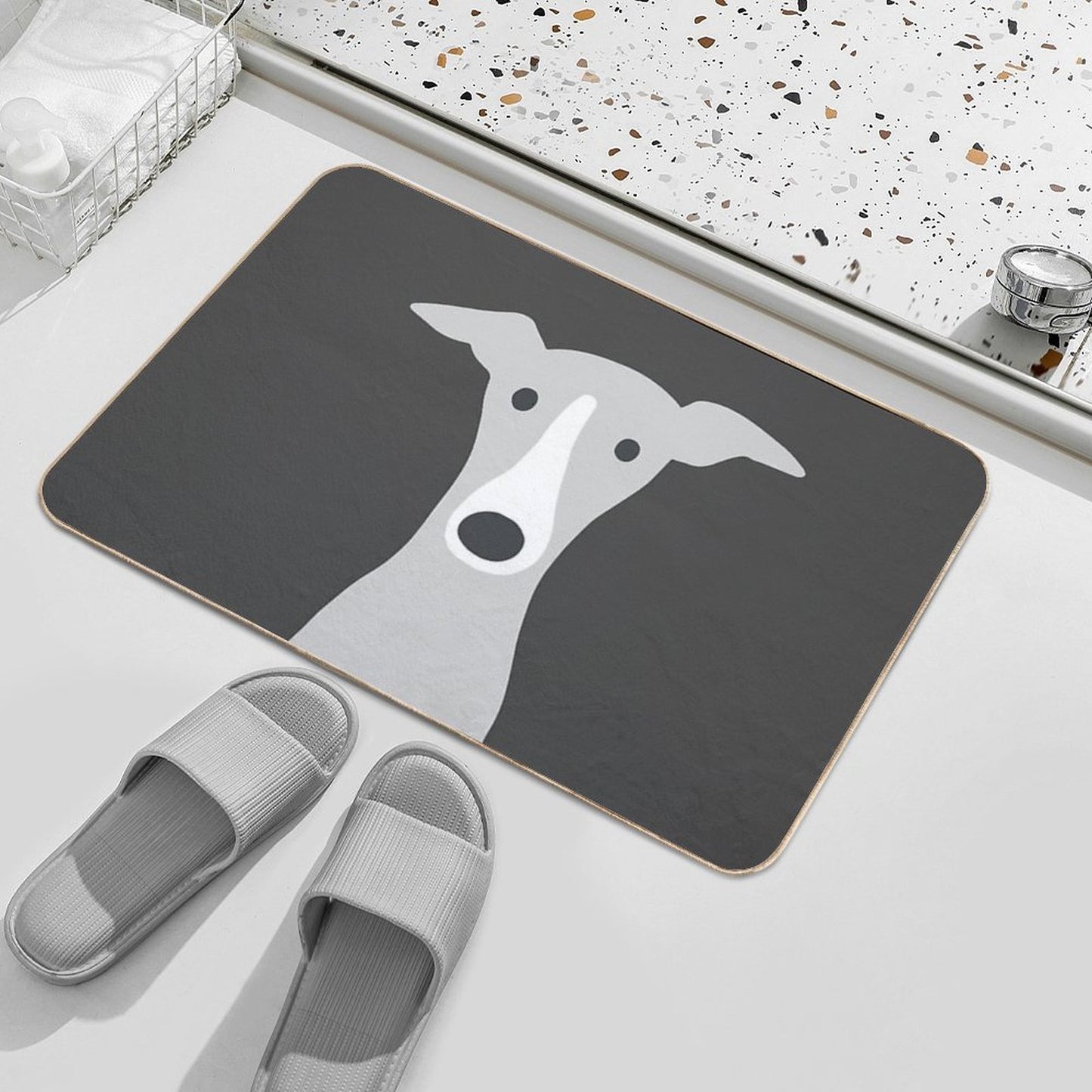 Greyhound  Italian Greyhound  Cute Whippet Dog  Long-Lasting Bath Mat