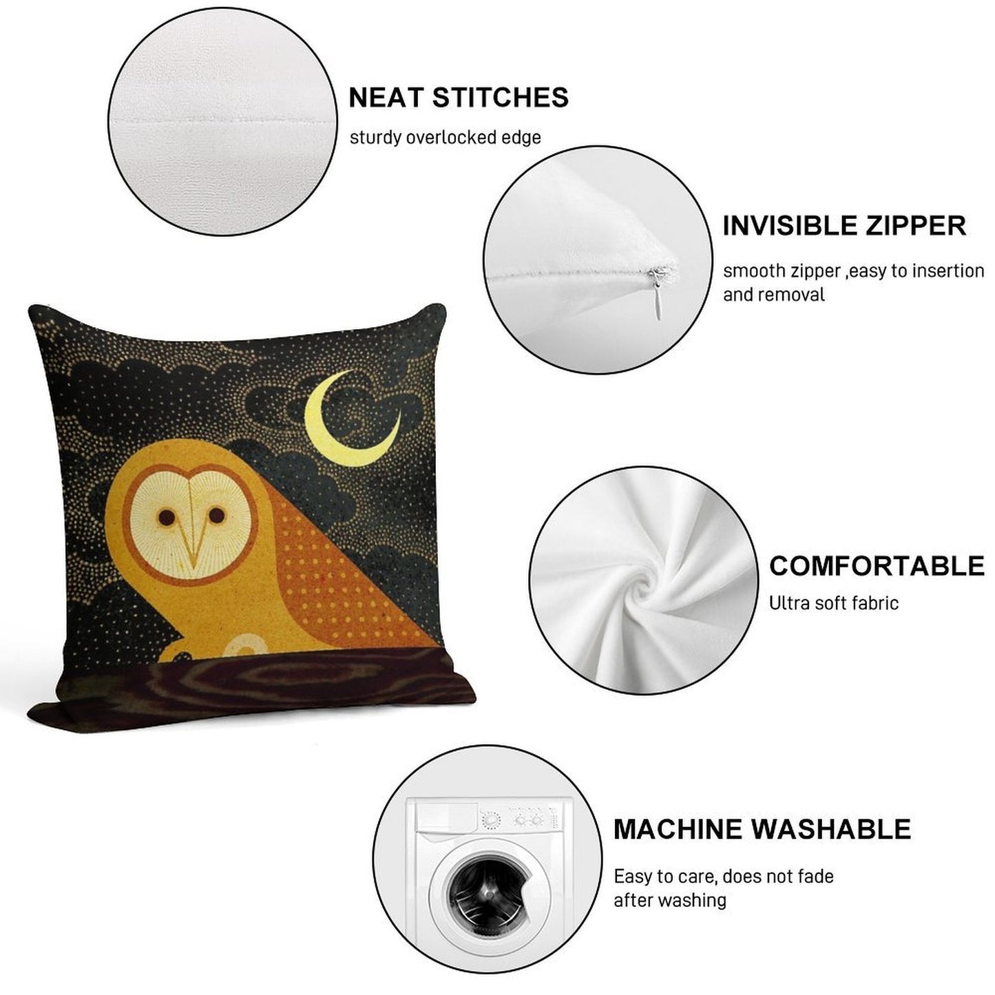 Barn Owl Soft Bedroom Essential Throw Pillow