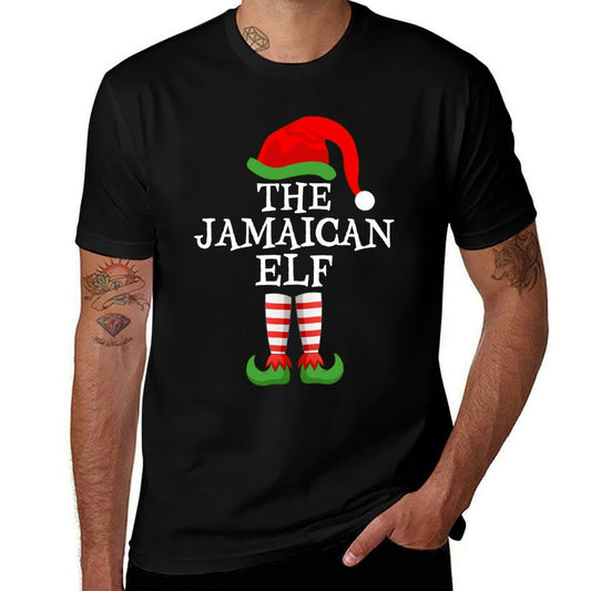 Holiday Matching Ugly Christmas Sweater The Jamaican Elf  Moisture-wicking T-Shirt