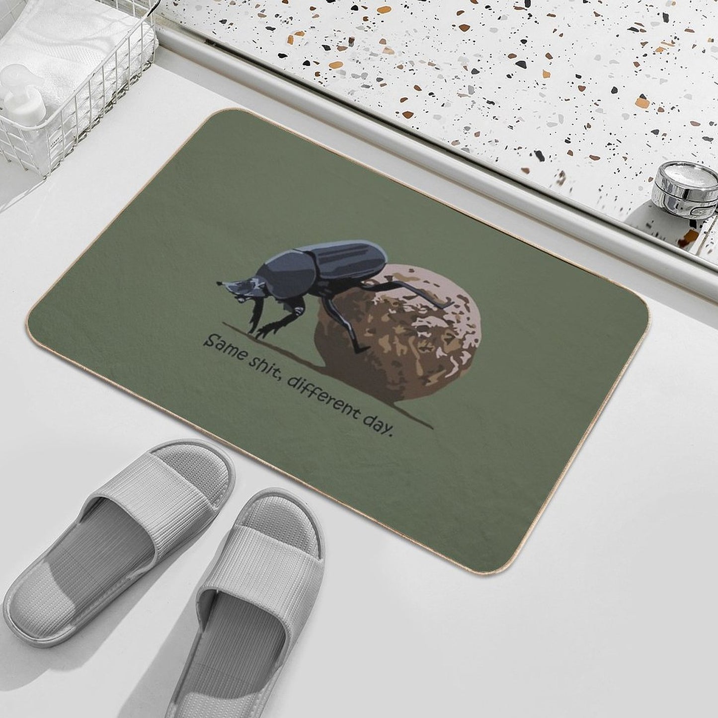 Same Shit, Different Day - Dung Beetle  Odorless Bath Mat