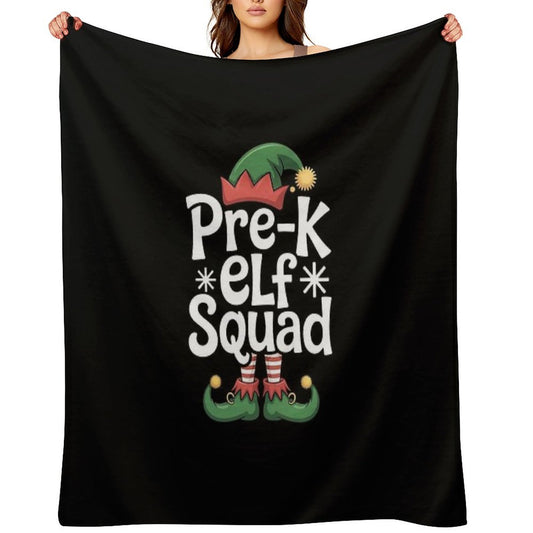 Pre-K Elf Squad Teacher Student Christmas Gift Versatility Throw Blanket