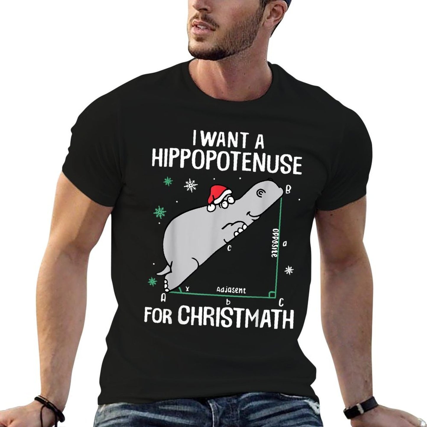 Funny Sarcasm  Gifts I Want A Hippopotenuses For Christmath Math Hippo Christmas  Affordable Price T-Shirt