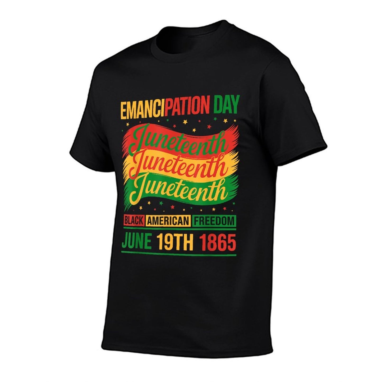 Black American Freedom 1865 Men Women Juneteenth  Easy-care T-Shirt