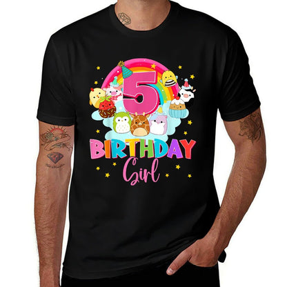 Happy 5th Birthday Squish Squad Mallow Girls Kids Cute  Tagless Design T-Shirt