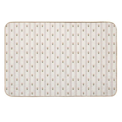 Grandma's Cottage Pink Tulips Wallpaper Pattern  Non-Slip Bath Mat
