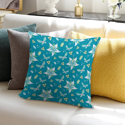 Silent Princess Pattern Blue V.2 Soft Luxury Feel Throw Pillow