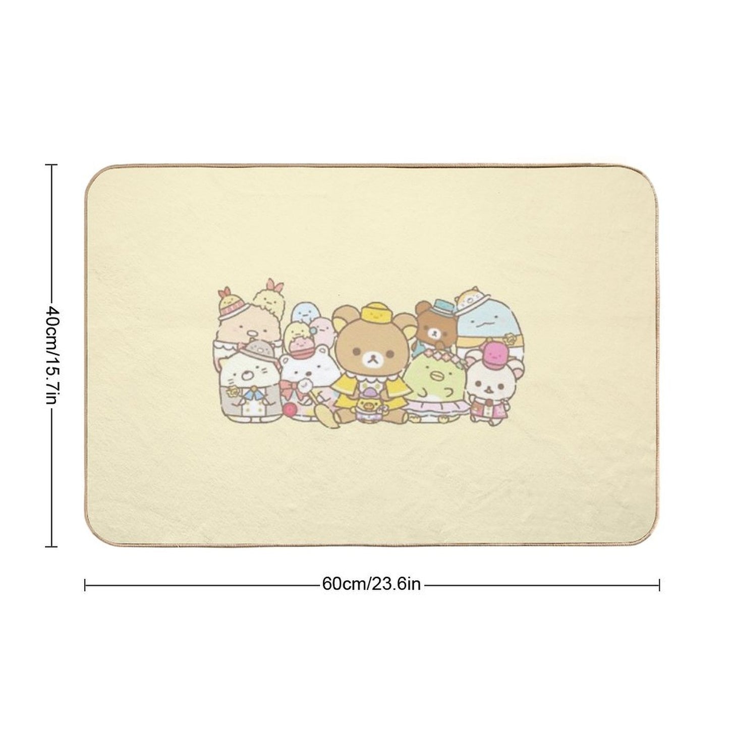Rilakkuma And Sumikko Gurashi Inspired Graphic  Slip-Resistant Bath Mat