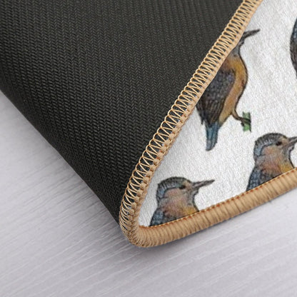 Kingfisher Drawing  Fade-Resistant Bath Mat