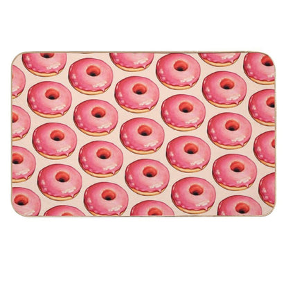 Strawberry Donut Pattern  Easy To Clean Bath Mat