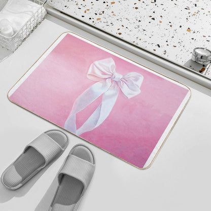 Lovely White Bow  High-Traffic Bath Mat