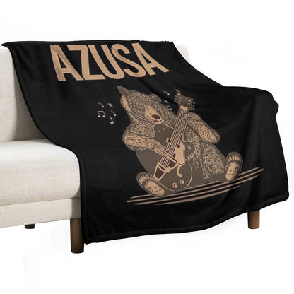 Bear With Guitar Azusa Velvety-soft Throw Blanket