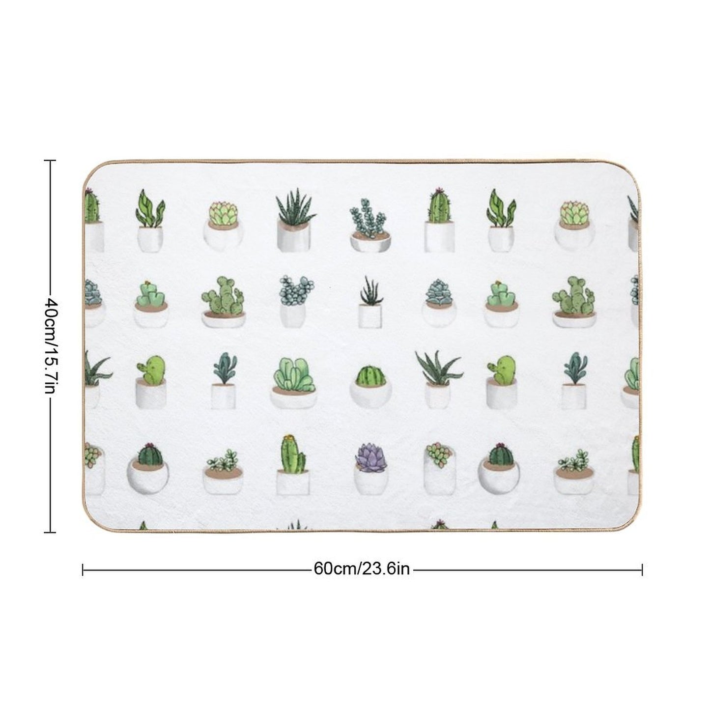 Succulents  Repositionable Bath Mat