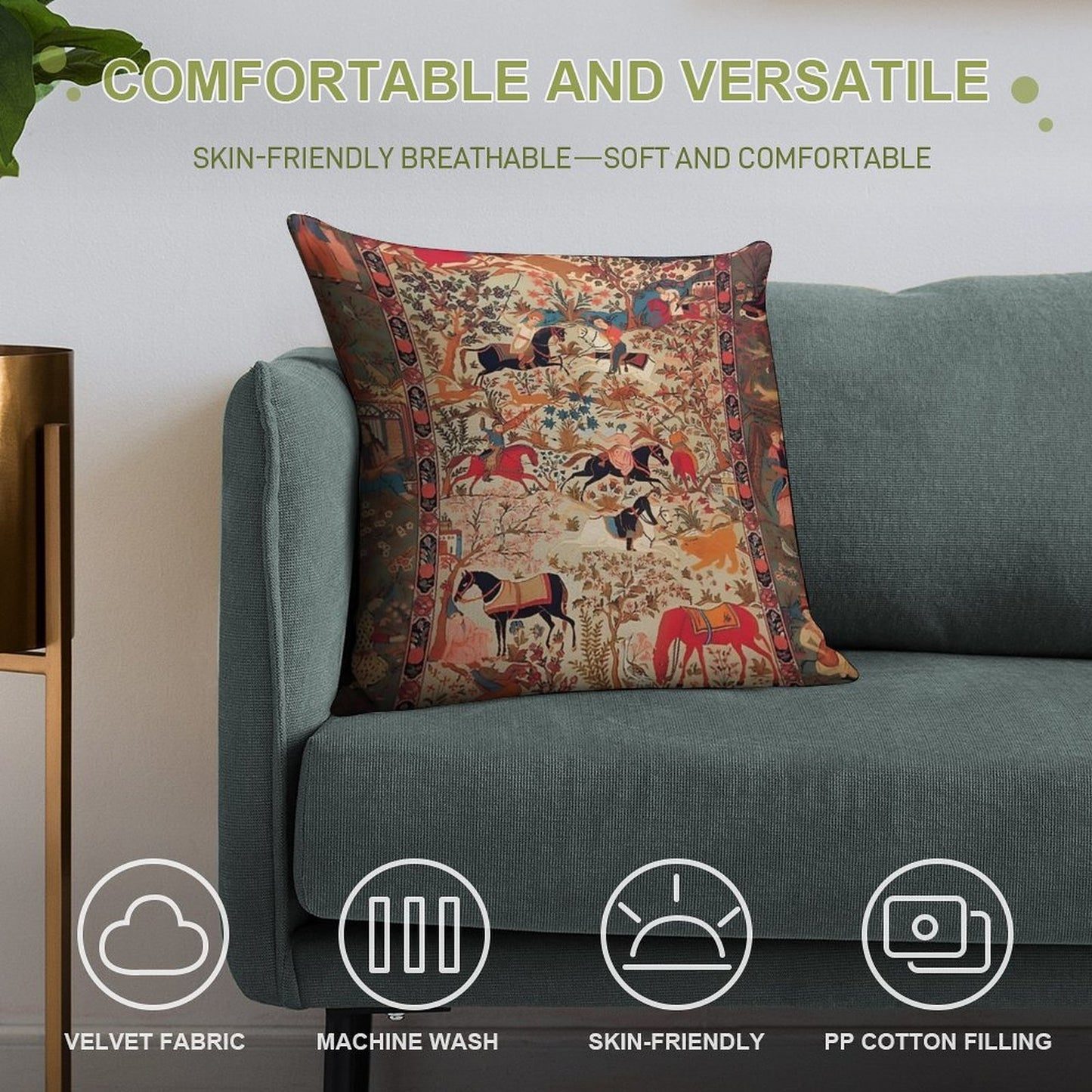 Oriental Rug Soft Anti-Pilling Throw Pillow