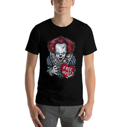 Free A Hugs Scary Clown Valentine Halloween Horror Character  Wrinkle-resistant T-Shirt