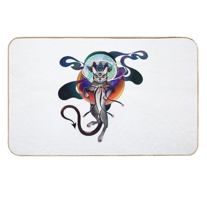 Ray, The King of Cats. Warlock by Day, Regal Magic Feline Cat by Night.  Absorbent Bath Mat