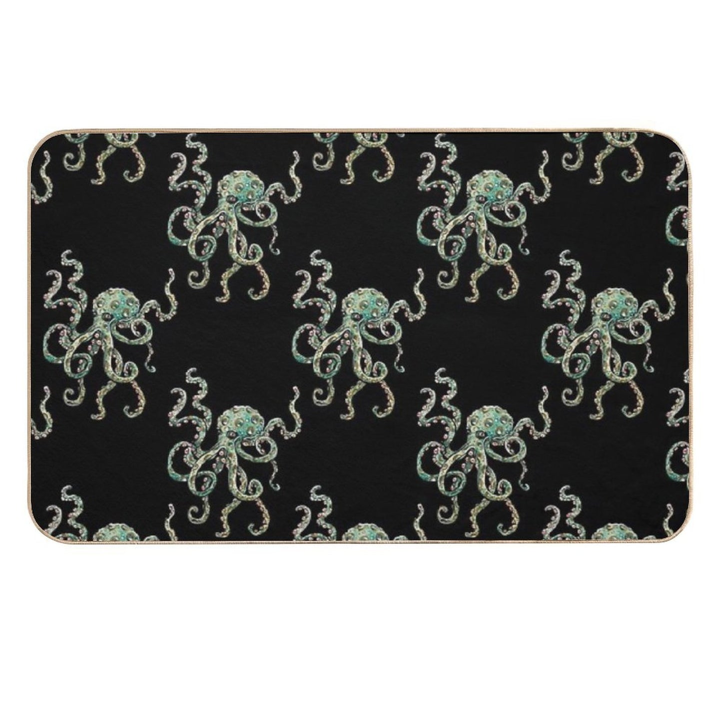 Green Octopus!  Repositionable Bath Mat