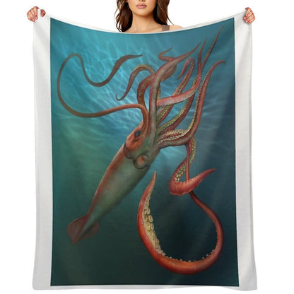 Giant Squid Plush Throw Blanket