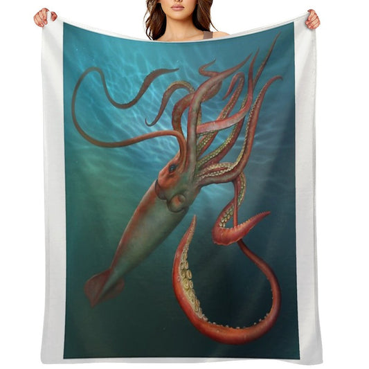 Giant Squid Plush Throw Blanket
