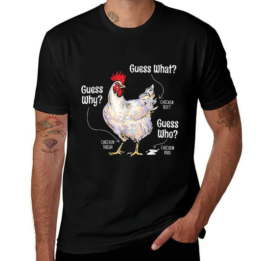 Guess What Chicken Butt Chicken Lover Funny Chicken Meme  Wrinkle-resistant T-Shirt