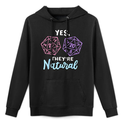 Yes Theyre Natural 20 D20 Dice Funny RPG Gamer Machine Washable Hoodie