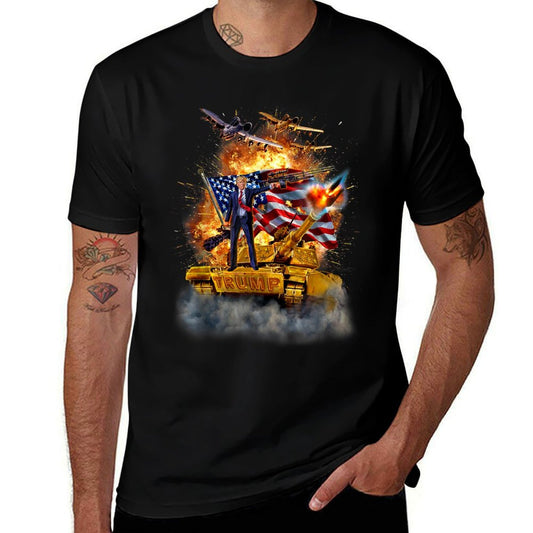 T-Shirt, United States President Donald Trump Epic Battle  Summer-ready Fabric T-Shirt