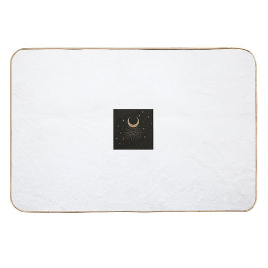 Mystical Eye & Crescent Moon Symbol  Repositionable Bath Mat