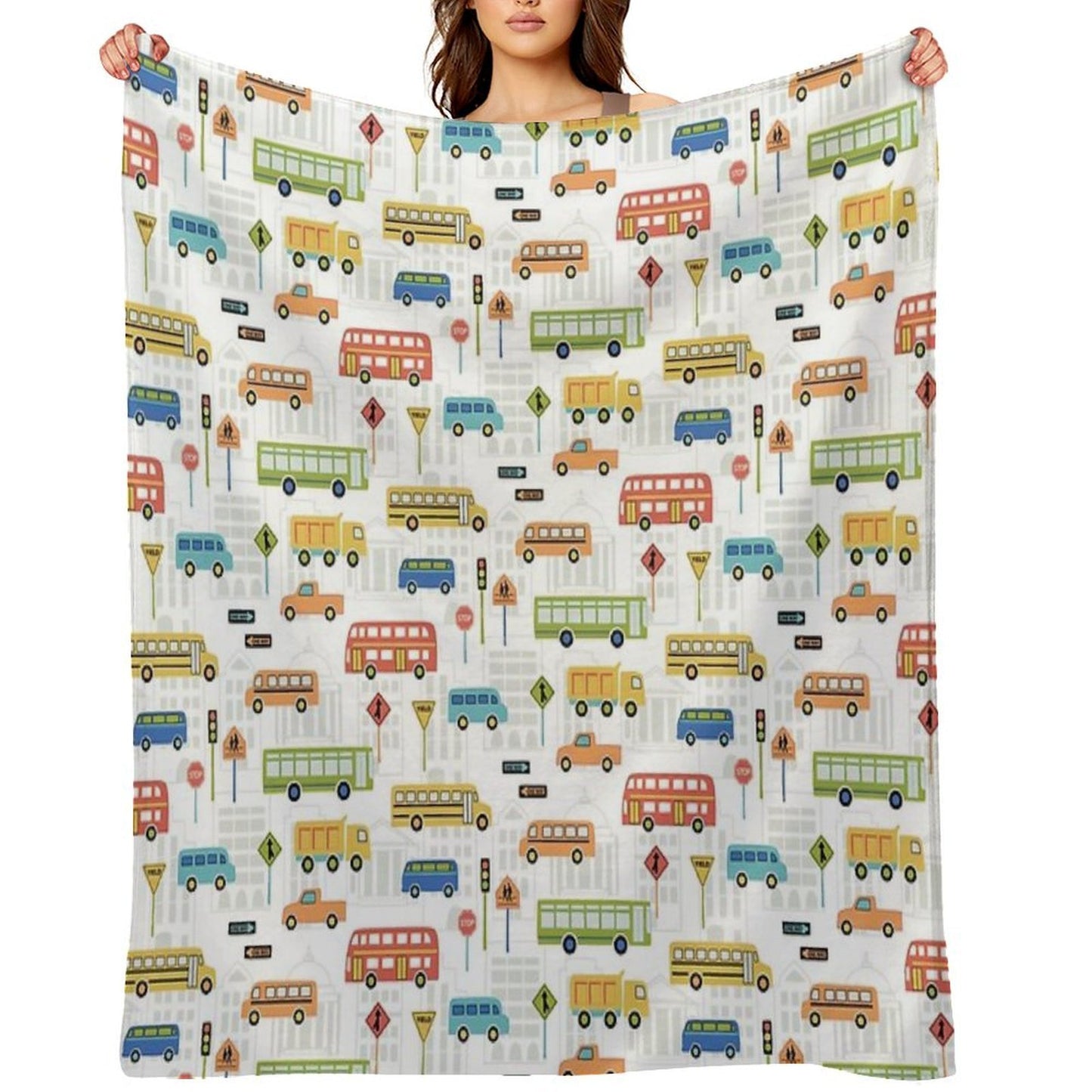 Bus Stop Machine-washable Throw Blanket