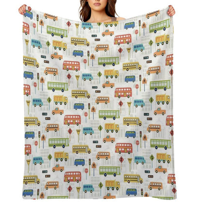 Bus Stop Machine-washable Throw Blanket