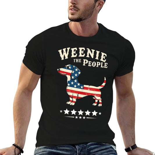 Weenie The People American 4th Of July Dachshund Lover  Fade-proof Color T-Shirt