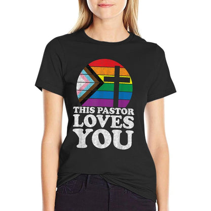 Christian Ally Inclusive Pride Clergy This Pastor Loves You  Stretchy T-Shirt
