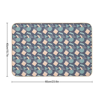 A Take on Modern Art with Triangles, Circles, Squares And Dots  Rapid-Drying Bath Mat