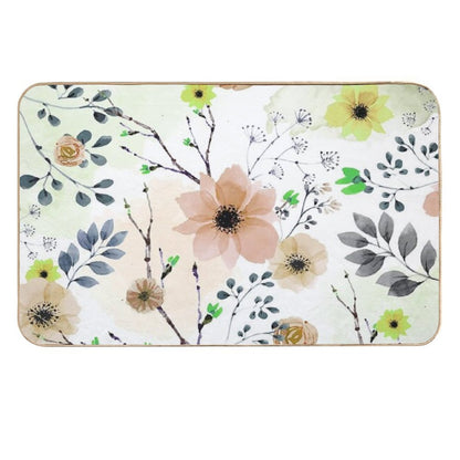 Watercolor Flowers III (different Flowers)  Fade-Resistant Bath Mat