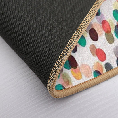 Tropical Rain Dots - Orange Green Yellow  Rapid-Drying Bath Mat