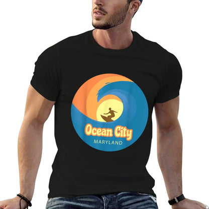 Ocean City Maryland Surfing Tshirt  Lightweight T-Shirt