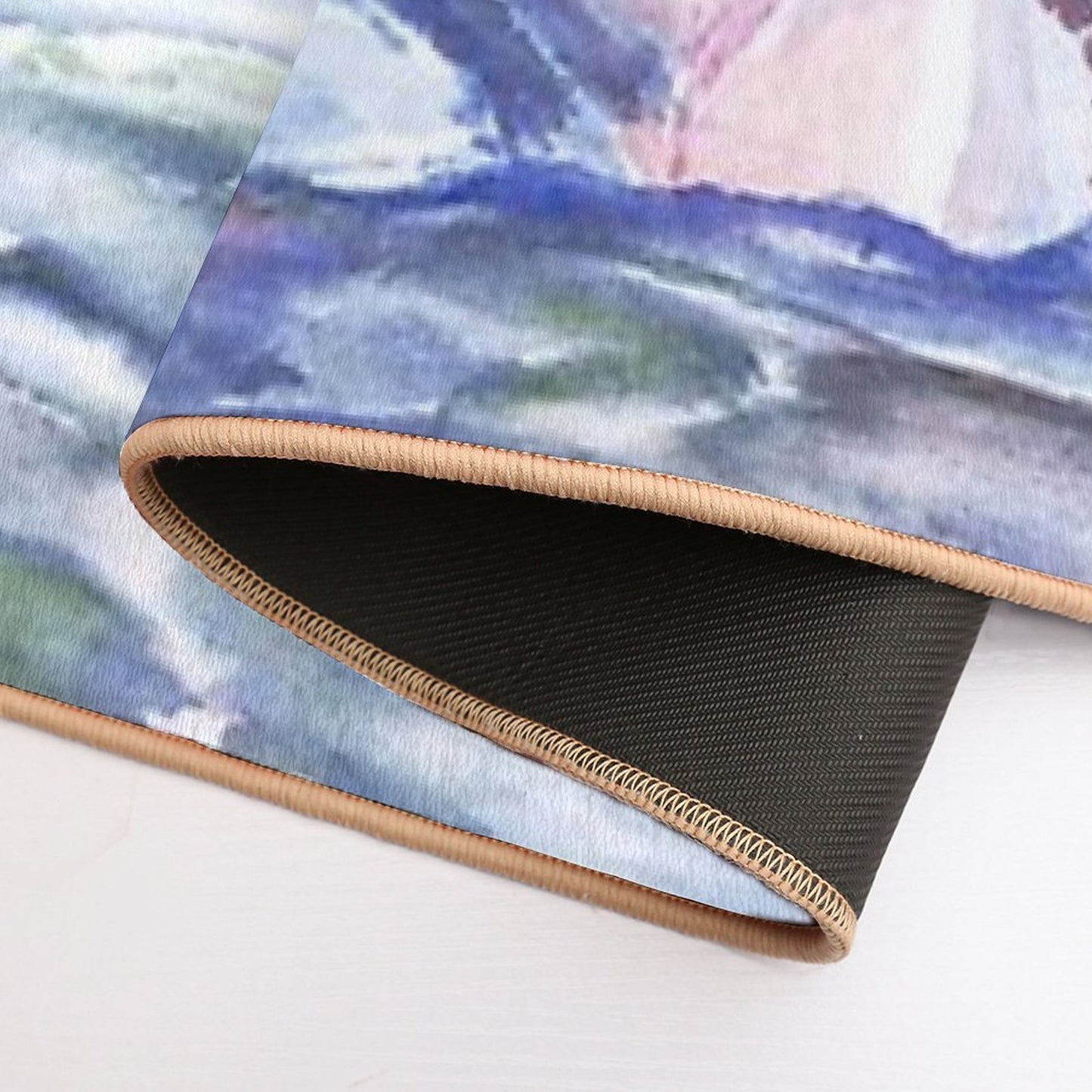 Happy Hippo Watercolor Painting  Eco-Friendly Bath Mat