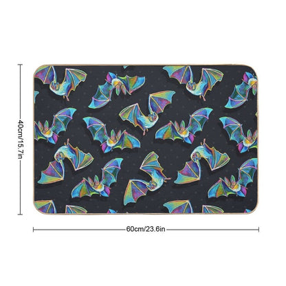 Psychedelic Bat Pattern by Robert Phelps  Absorbent Bath Mat
