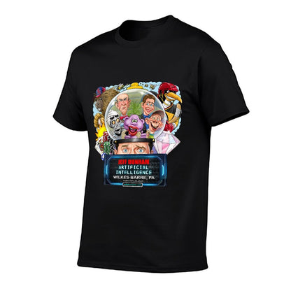 Jeff Dunham Unisex-Adults Black Cartoon Modern Graphic Crew Neck - Small - Wilkes-Barre, PA  High-quality Stitching T-Shirt