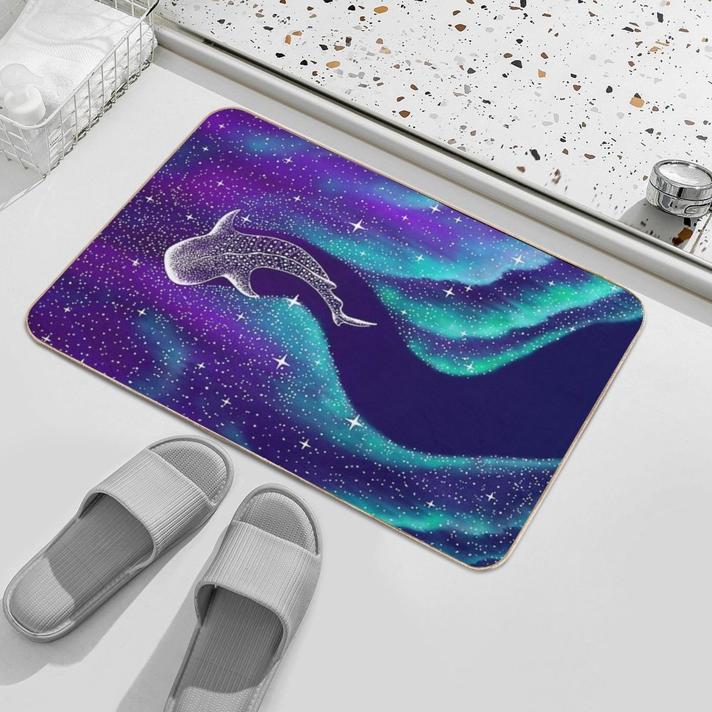 Star Eater in Northern Lights  Anti-Trip Bath Mat