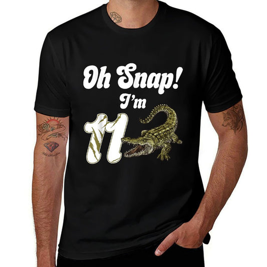 Oh Snap I'm 11 Crocodile Alligator 11th Year Old Birthday  Lightweight T-Shirt