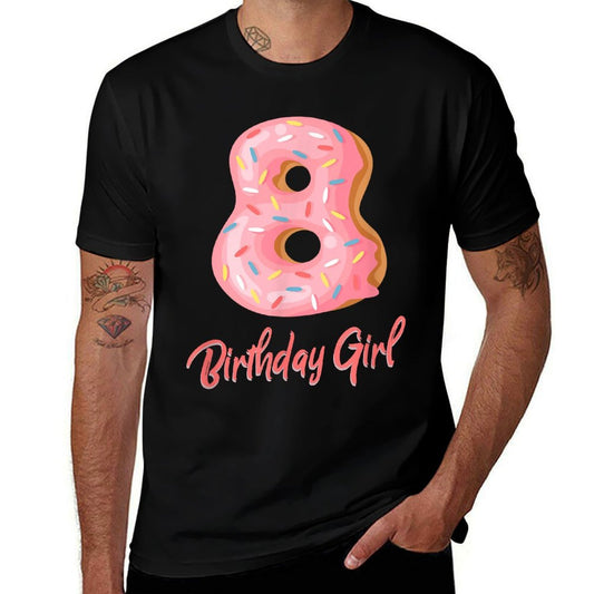 I Am A Eight Year Old Birthday Girl Donut T Shirt  Durable T-Shirt